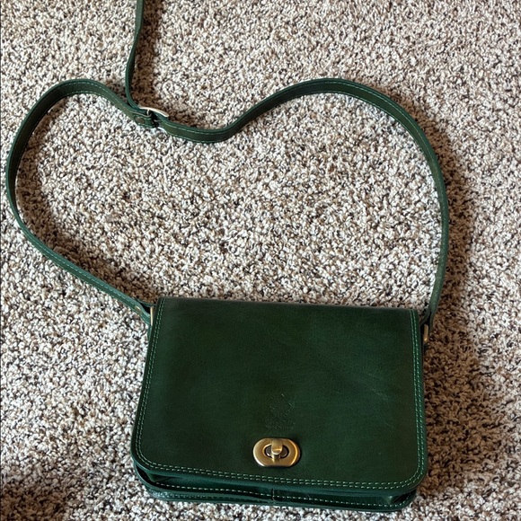 Vera Pelle Handbags - Elegant Green Leather Shoulder Bag